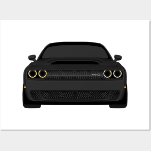 DODGE DEMON FRONT BLACK Posters and Art
